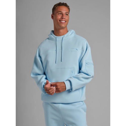 Comfrt | Snak Hoodie | Heavyweight Fleece Hoodie With 6 Snack Pockets - Color: Baby Blue, Size: XS